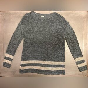 Easel Sweater Womens Size‎ Large Light Weight Stretchy Gray And Cream Boho